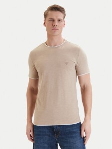 Guess T-Shirt F6GI06 K6XN4 Beżowy Slim Fit
