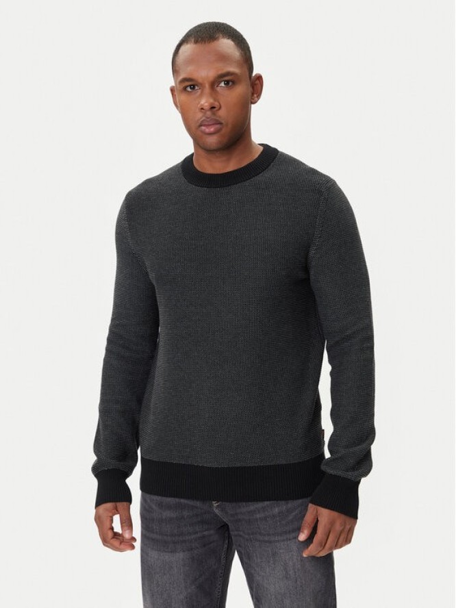 BOSS Sweter Klapok 50548673 Czarny Regular Fit