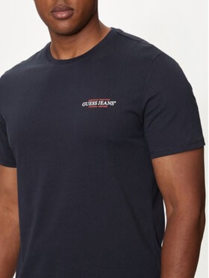 Guess Jeans T-Shirt M4YI55 K8HM0 Granatowy Slim Fit