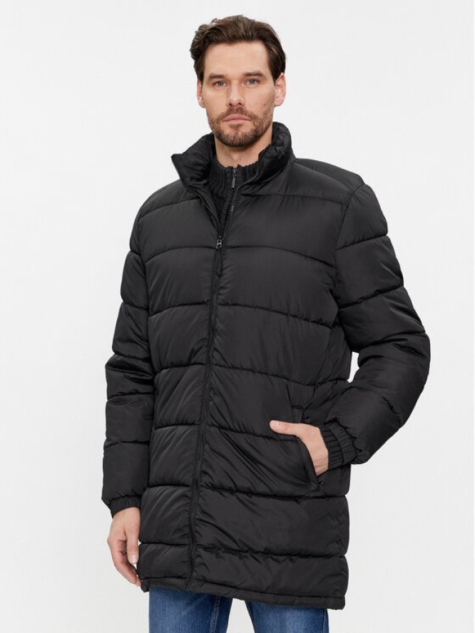 Brave Soul Kurtka zimowa MJK-DAVISLONGBLK Czarny Regular Fit