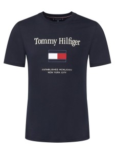 Tommy Hilfiger T-Shirt Embro Flag MW0MW42736 Granatowy Regular Fit
