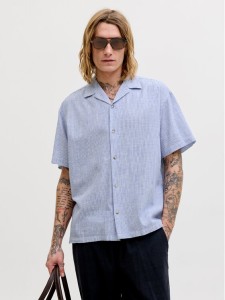 Jack & Jones Koszula Summer 12289191 Niebieski Relaxed Fit