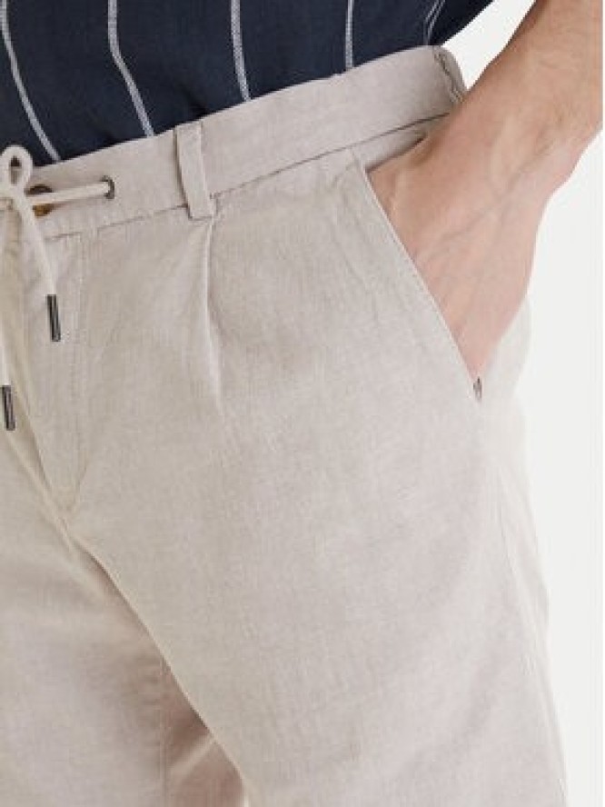 Bugatti Szorty materiałowe 1949-76419C Écru Regular Fit