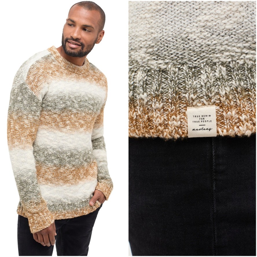 MUSTANG Emil C Degradee MĘSKI SWETER PASKI Degradee Naturetones 1014122 12475