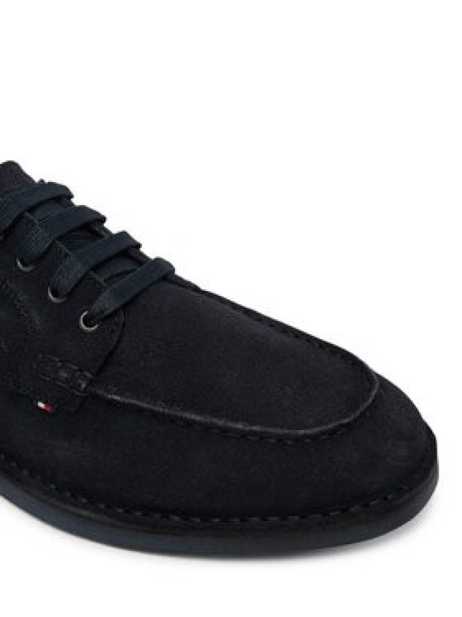 Tommy Hilfiger Półbuty Stitchdown Suede Derby FM0FM05841 Granatowy