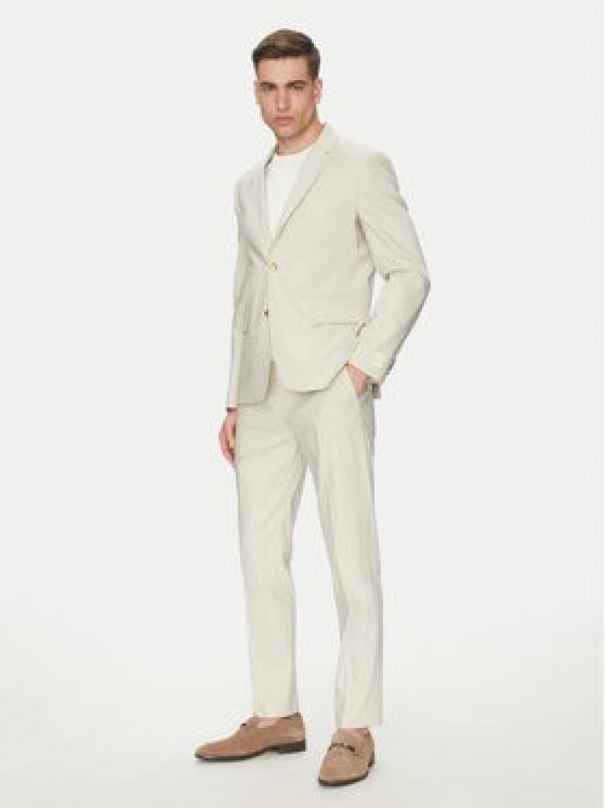 Calvin Klein Marynarka K10K114388 Beżowy Slim Fit