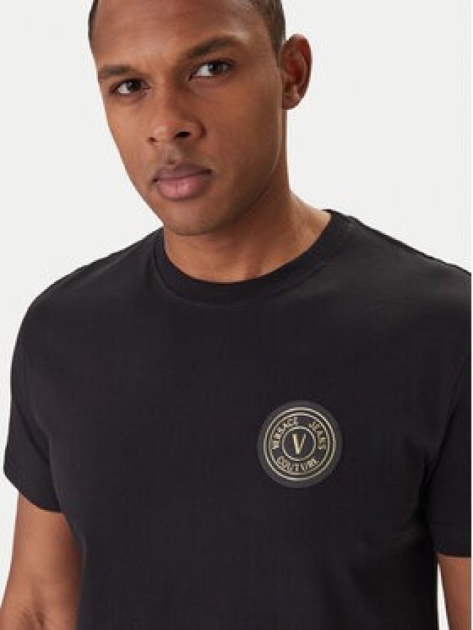 Versace Jeans Couture T-Shirt 80GAHT03 CJ00T Czarny Regular Fit