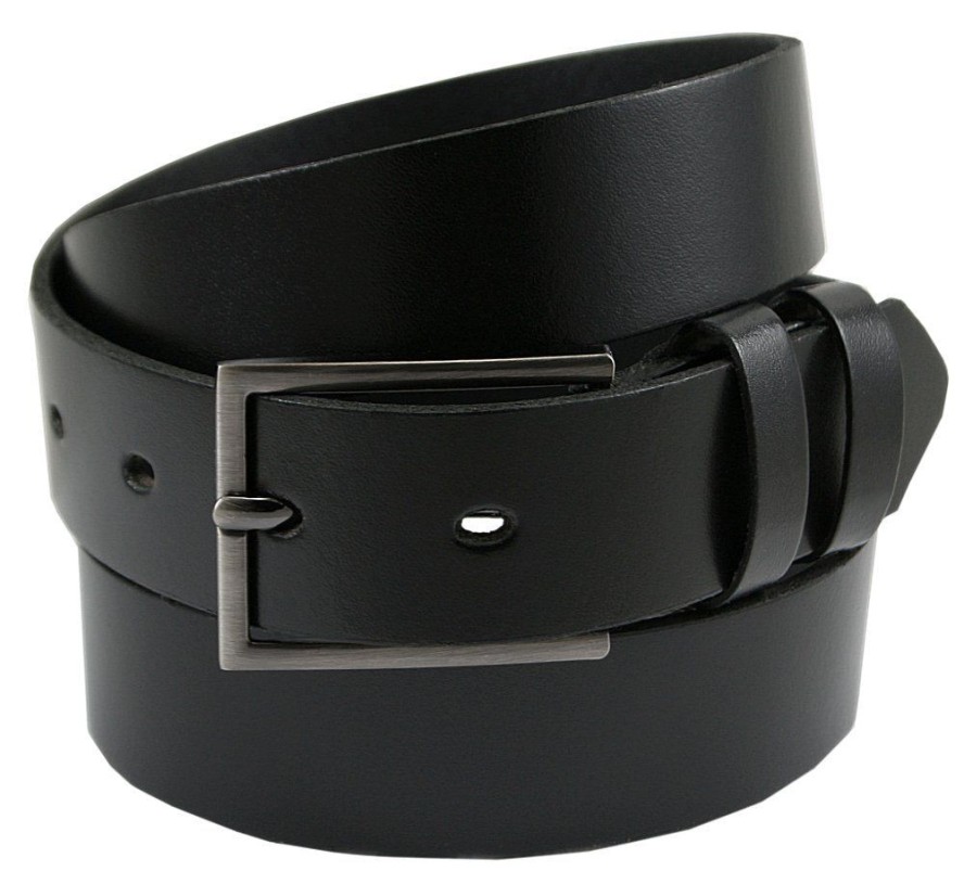Klasyczny, Skórzany Pasek Męski - Victorio - Czarny