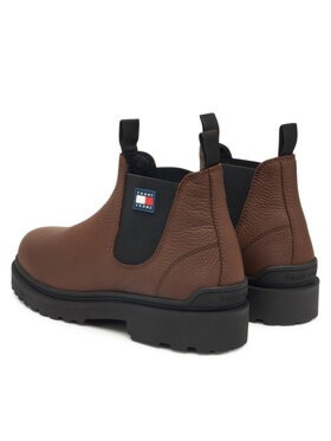 Tommy Jeans Sztyblety Tjm Chelsea Leather Wl EM0EM01670 Brązowy