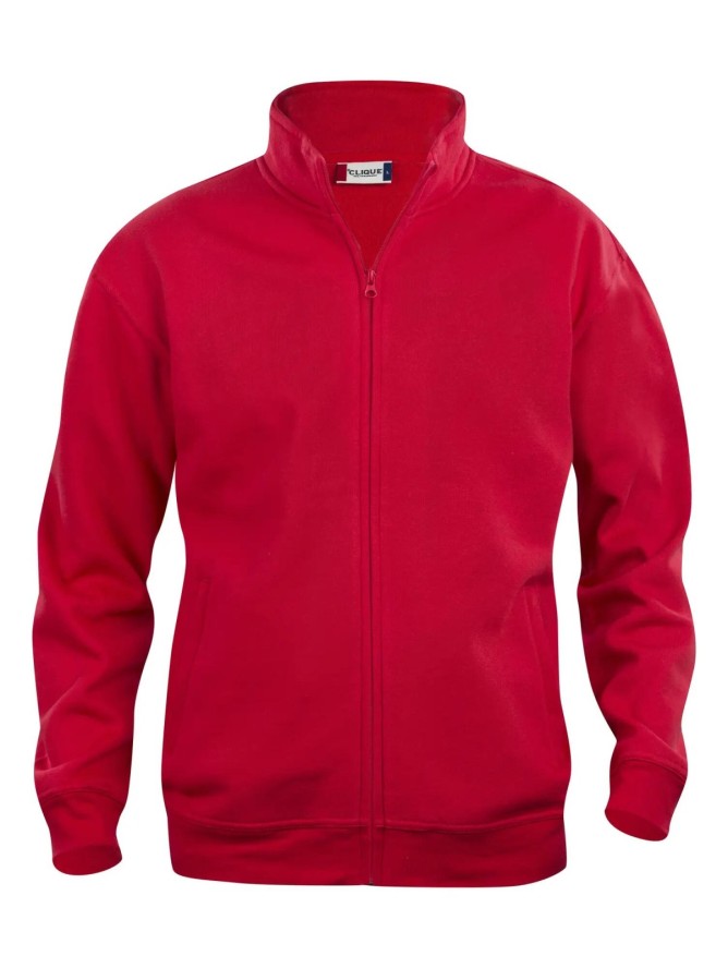 clique Basic Cardigan Junior z dzianiny — czerwony, suwak SBS w kolorze – red