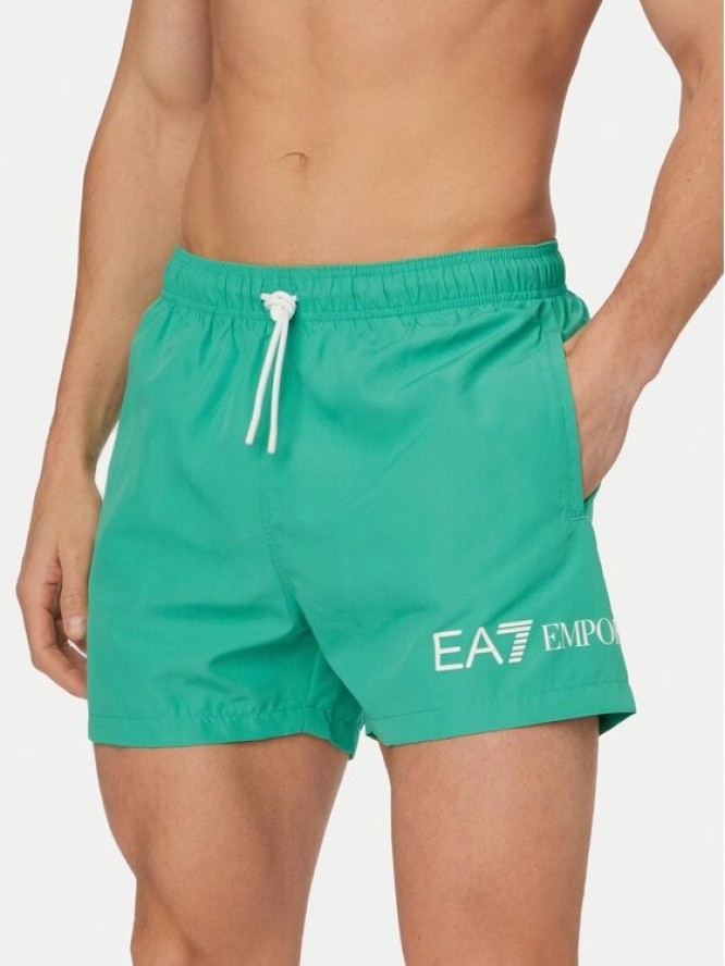 EA7 Emporio Armani Szorty kąpielowe 7M002000 AF13049 M7184 Zielony Regular Fit
