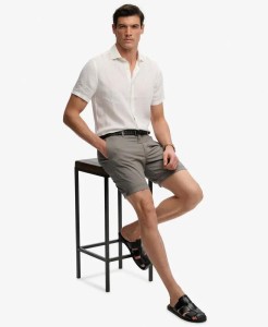 superdry Premium Regular Szorty chino slim fit – WASHED GREY