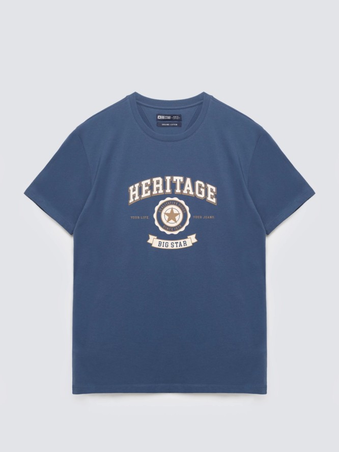 Koszulka męska z nadrukiem niebieska Feren 402