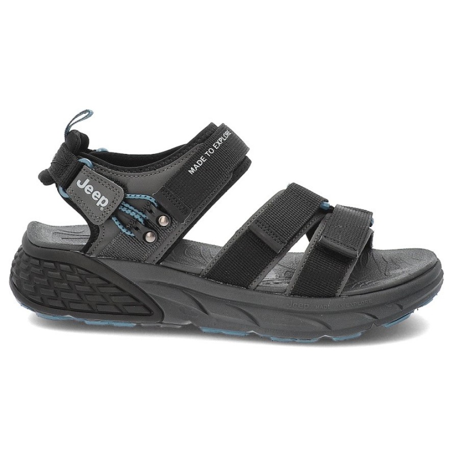 Czarne Sandały Jeep Modne Obuwie Męskie