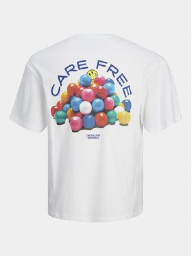 Jack & Jones T-Shirt Jorfrutti 12256926 Biały Wide Fit