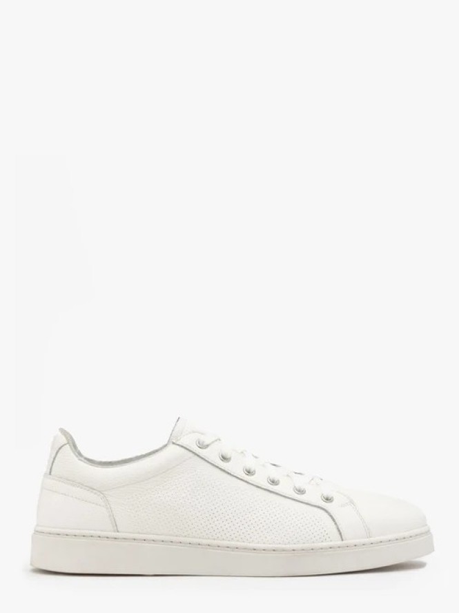 Białe półbuty męskie w sportowym stylu