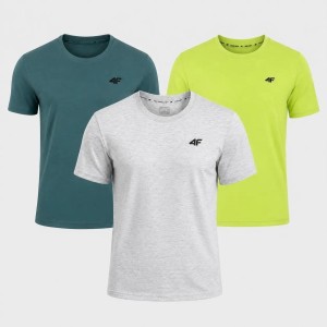 ZESTAW KOSZULEK MĘSKICH 4F 3PAK KOMPLET NA CO DZIEŃ T-SHIRT SPORTOWY