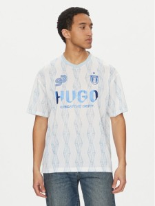 HUGO T-Shirt Notbal 50536080 Biały Oversize