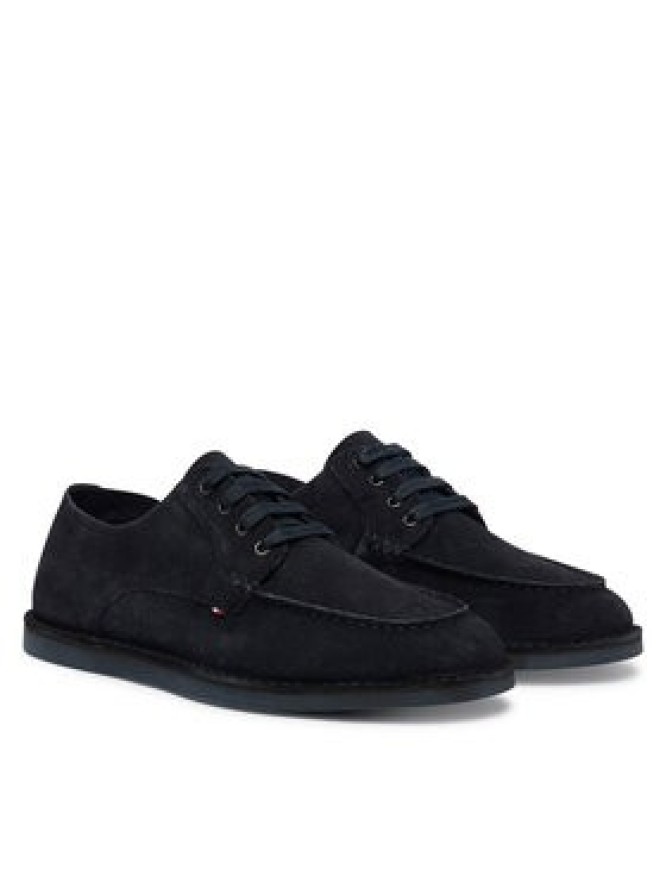 Tommy Hilfiger Półbuty Stitchdown Suede Derby FM0FM05841 Granatowy