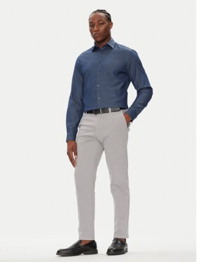 Calvin Klein Koszula LV019EU024 Granatowy Slim Fit