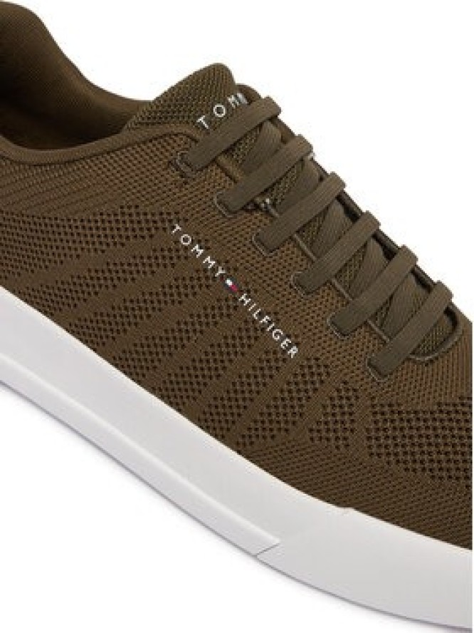 Tommy Hilfiger Sneakersy Th Court Knit FM0FM05823 Zielony