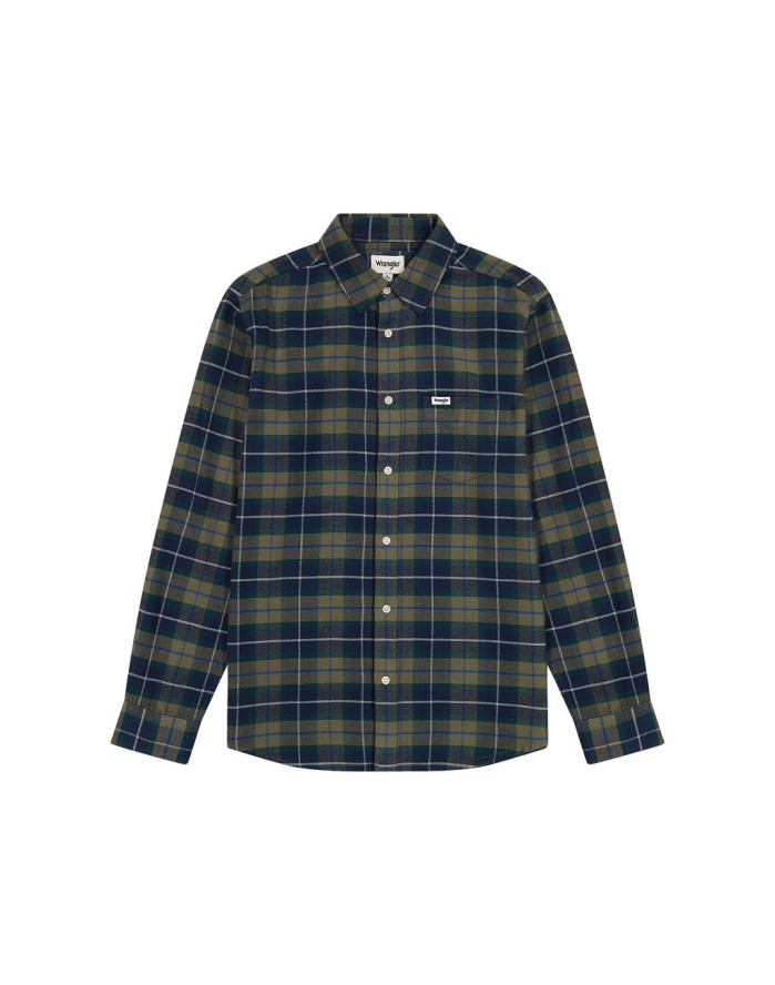 WRANGLER MĘSKA KOSZULA 1 PKT FLANNEL SHIRT DUSTY OLIVE 112356769 W564017359
