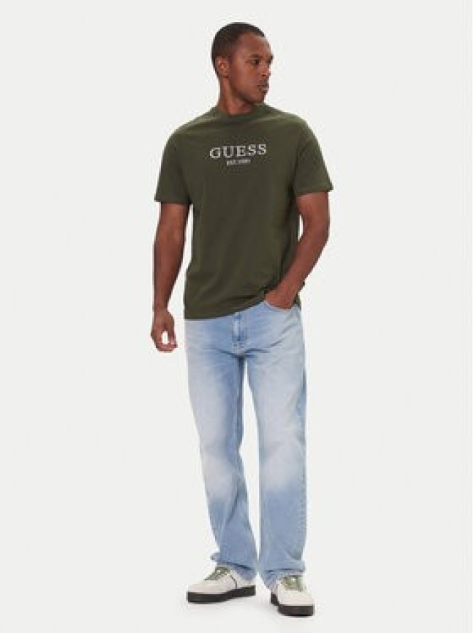 Guess T-Shirt M5BI09 K8FQ4 Zielony Regular Fit