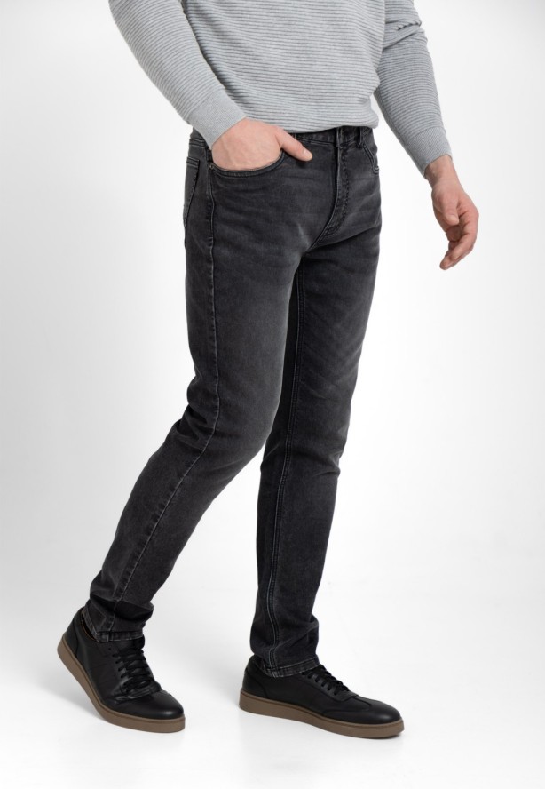 Grafitowe jeansy, Straight Fit, D-LEON 55