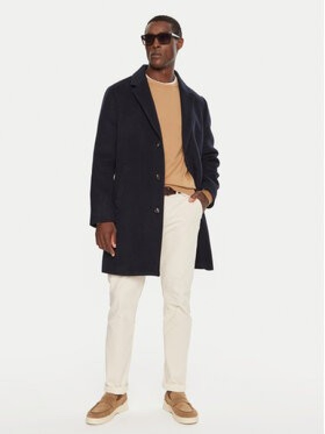 Tommy Hilfiger Płaszcz wełniany MW0MW36611 Granatowy Regular Fit