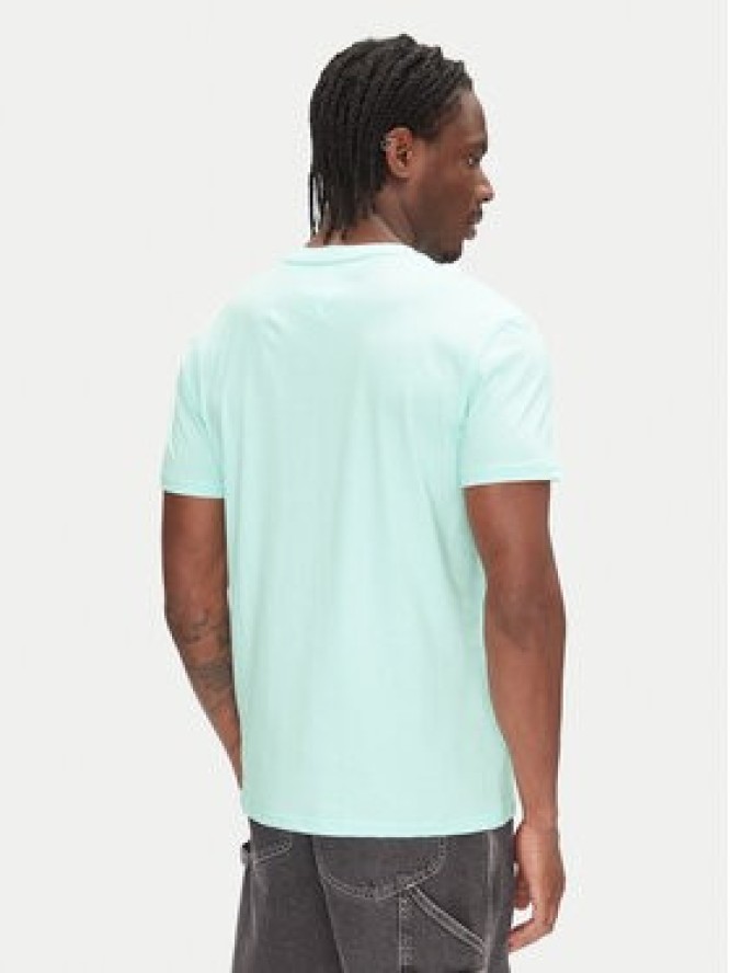 Tommy Jeans T-Shirt Linear Logo DM0DM20744 Zielony Regular Fit