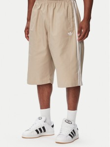adidas Szorty sportowe Adicolor Twill KR1388 Beżowy Relaxed Fit