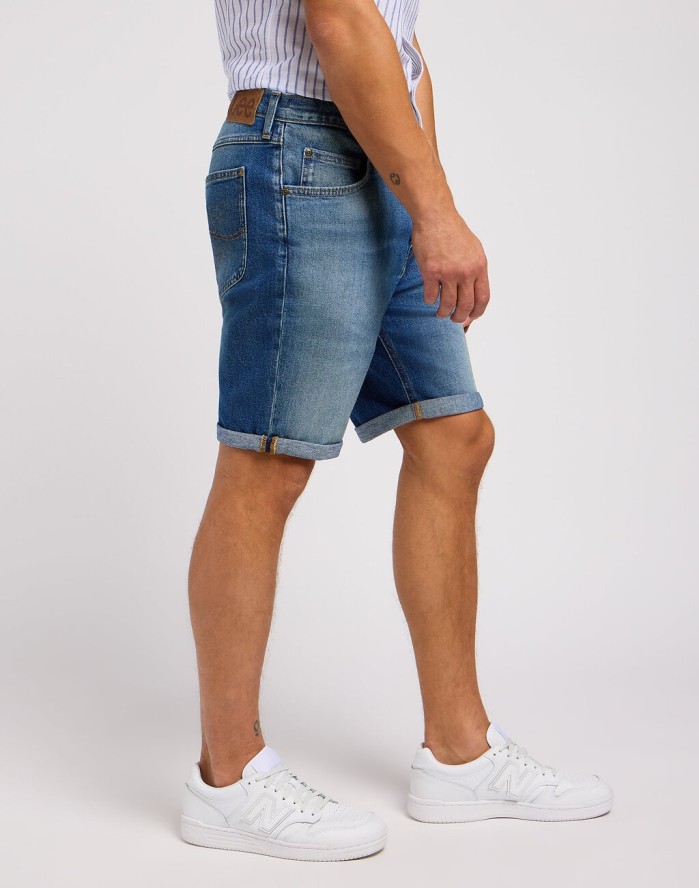 LEE RIDER SHORT MĘSKIE KRÓTKIE SPODENKI JEANSOWE JEANS WARM BREEZE 112349232 L73F016080