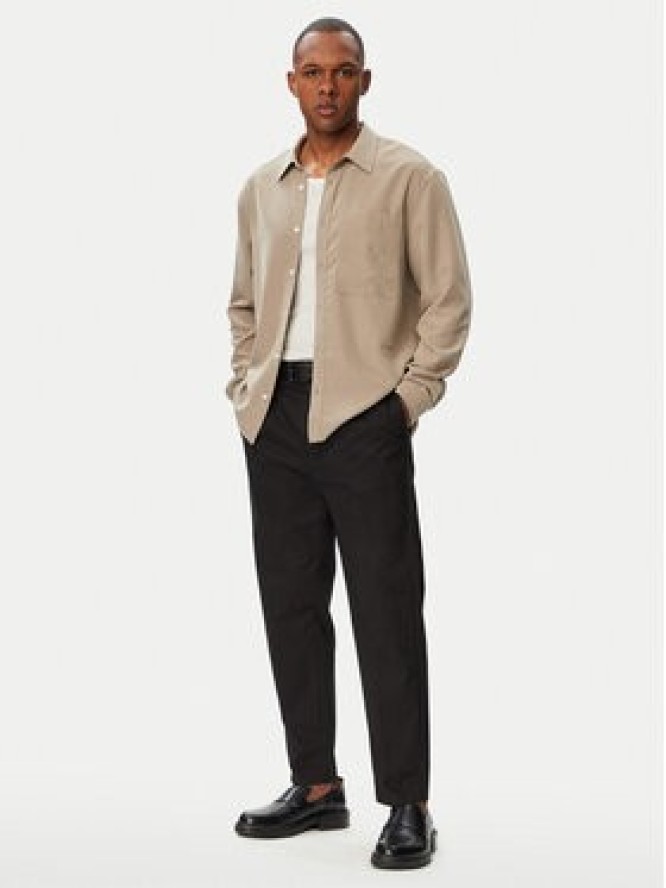 Calvin Klein Koszula Ls Drapey LV04LF113G Beżowy ciemny Regular Fit