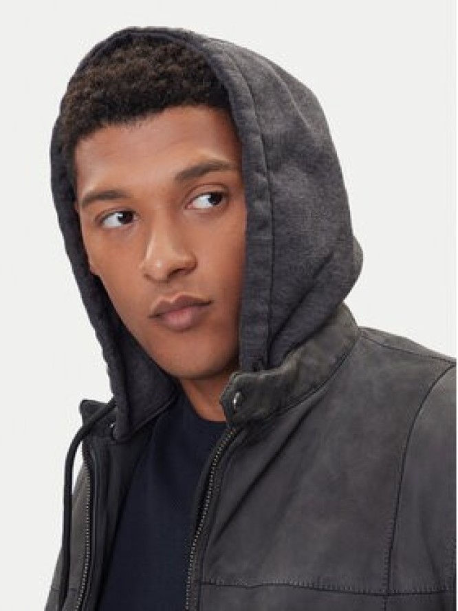 Milestone Kurtka skórzana MSRenaldo 531006 60725 Szary Regular Fit