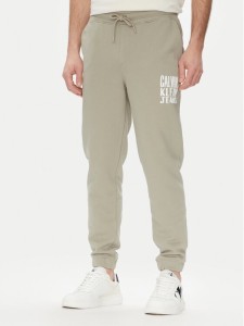 Calvin Klein Jeans Spodnie dresowe Painted J30J327535 Zielony Regular Fit