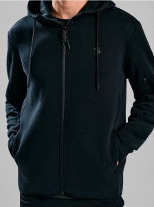 Bluza zip hoodie - czarny