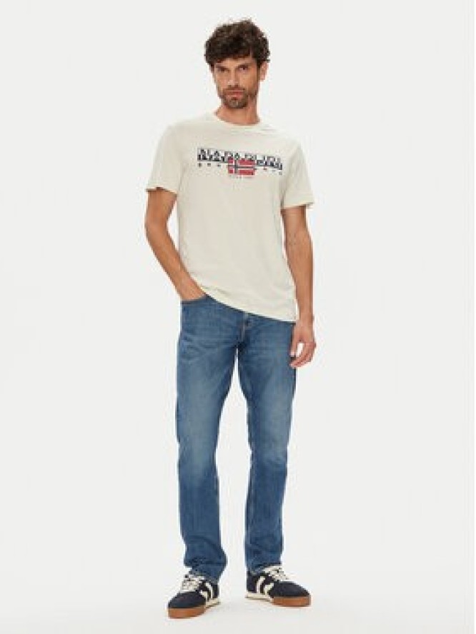 Napapijri T-Shirt S-Aylmer NP0A4HTO Beżowy Regular Fit