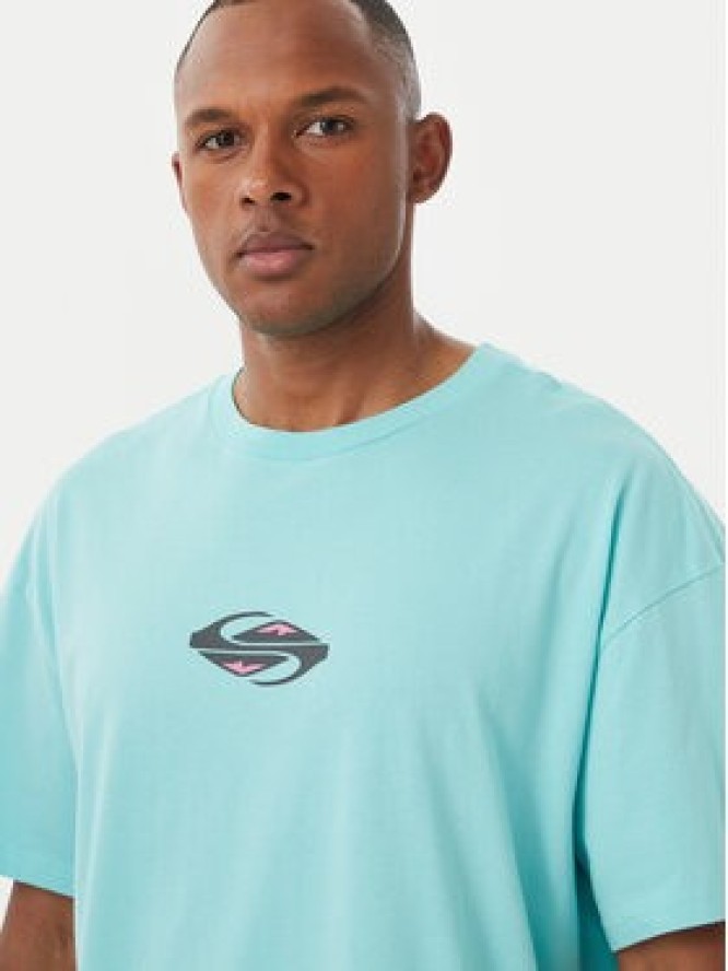 Quiksilver T-Shirt Global Heat EQYZT08021 Turkusowy Regular Fit