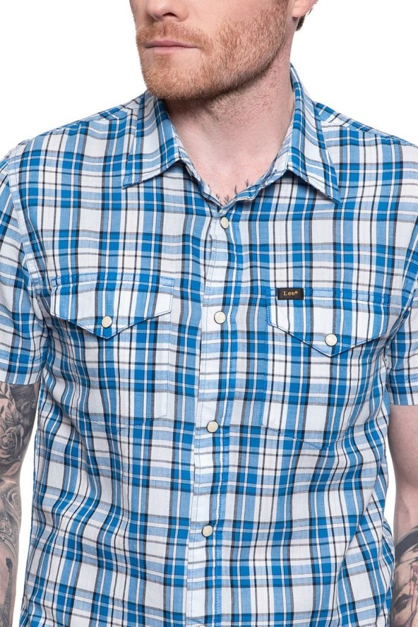 LEE LEE WESTERN SS SHIRT DIPPED BLUE L641CZLA 112115307
