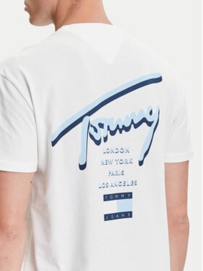 Tommy Jeans T-Shirt Signature City DM0DM21934 Biały Regular Fit