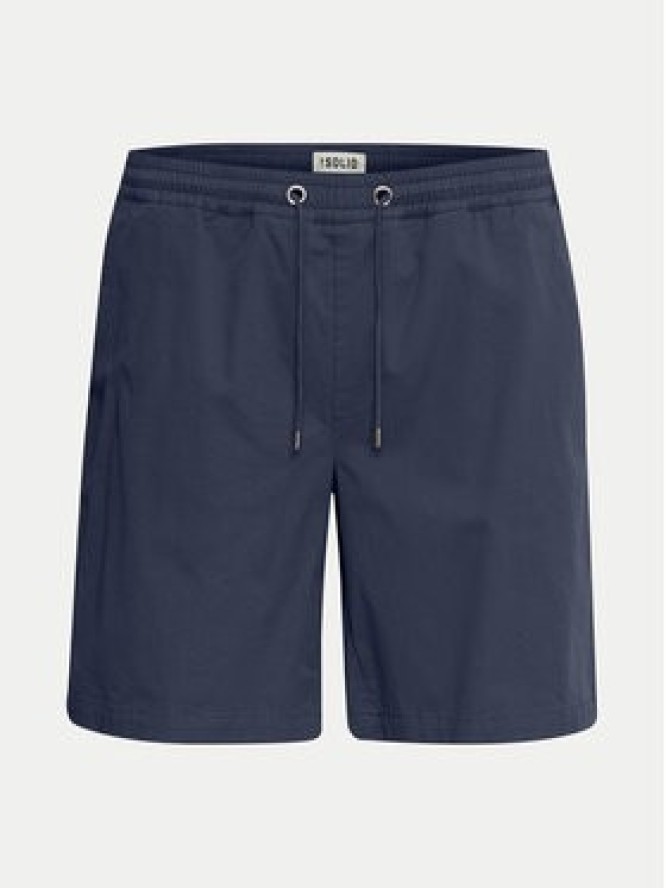 Solid Szorty materiałowe 21108168 Granatowy Regular Fit