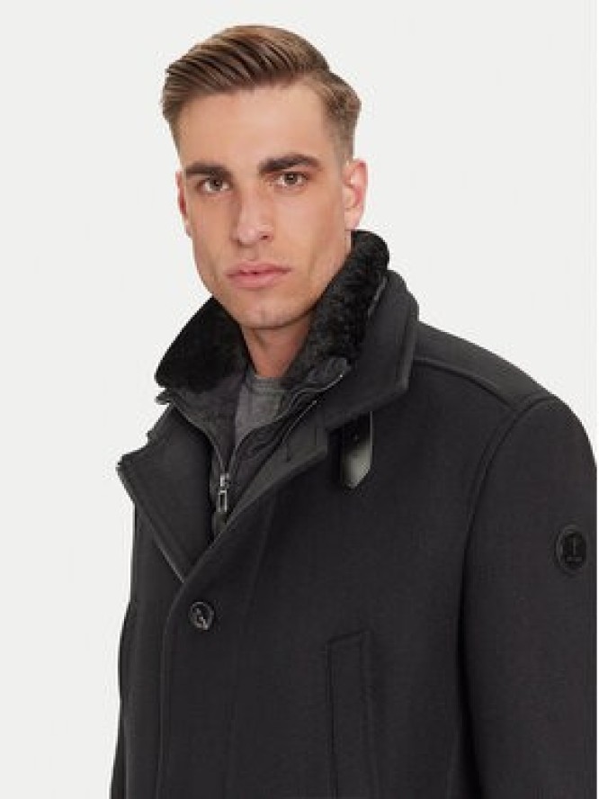 JOOP! Płaszcz wełniany 17 JC-36Mikos 30048430 Czarny Regular Fit