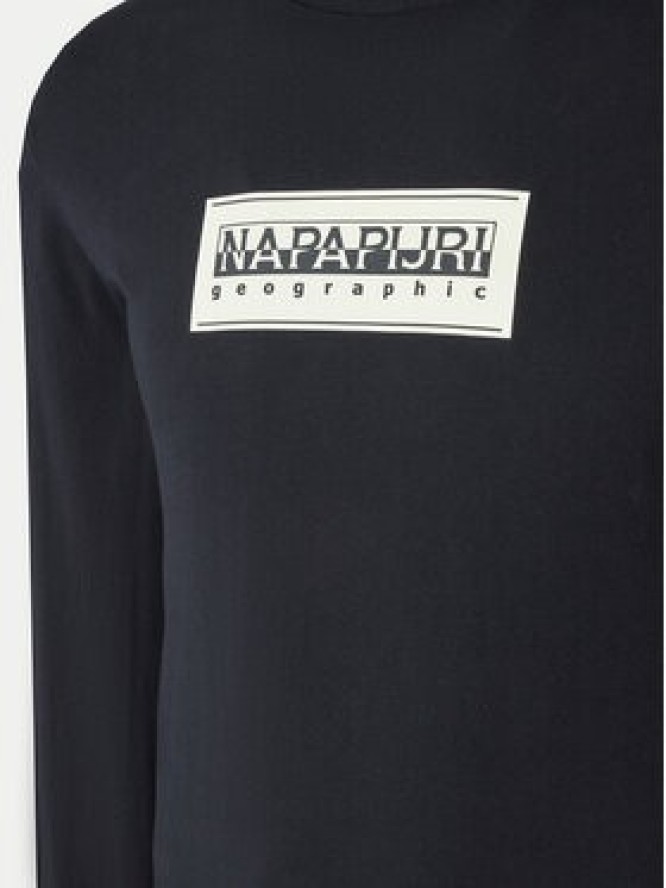 Napapijri Longsleeve S-Box Logo NP0A4I3M Czarny Regular Fit