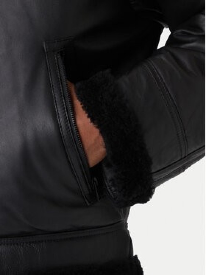 BOSS Kurtka skórzana Joglaci 50547560 Czarny Relaxed Fit