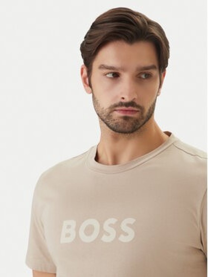 BOSS T-Shirt 50491706 Beżowy Regular Fit