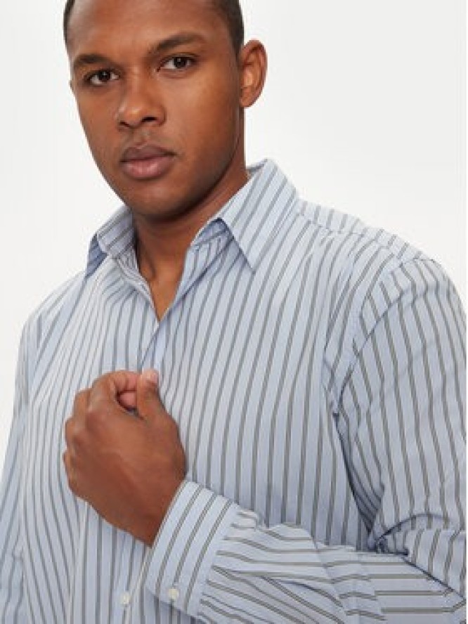 Sisley Koszula 5B8SSQ03T Niebieski Regular Fit