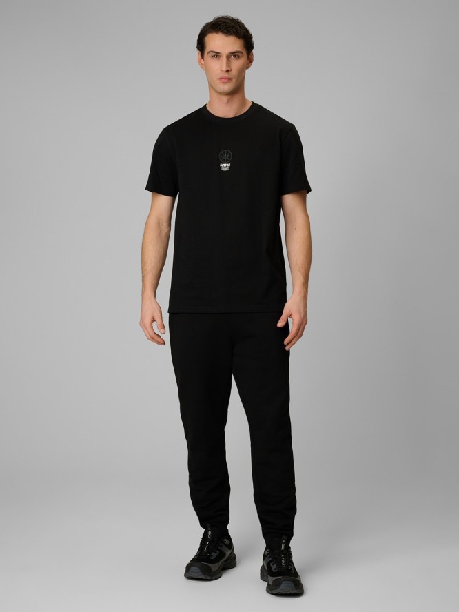 4F T-shirt relaxed z nadrukiem męski - czarny L
