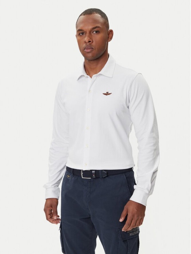 Aeronautica Militare Koszula 252CA1265UP00342 Biały Regular Fit