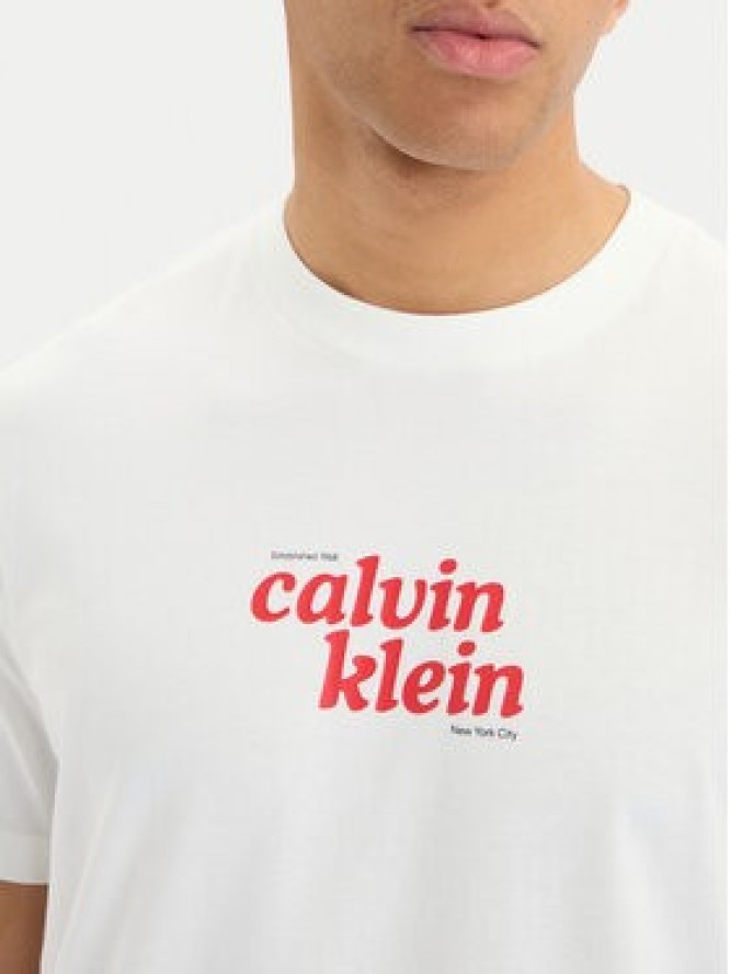 Calvin Klein Jeans T-Shirt SS 20S LV04RG815G Biały Regular Fit