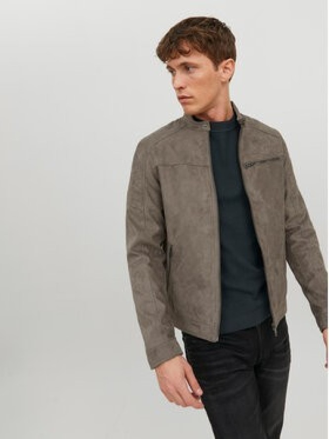 Jack & Jones Kurtka z imitacji skóry Rocky 12147218 Szary Regular Fit